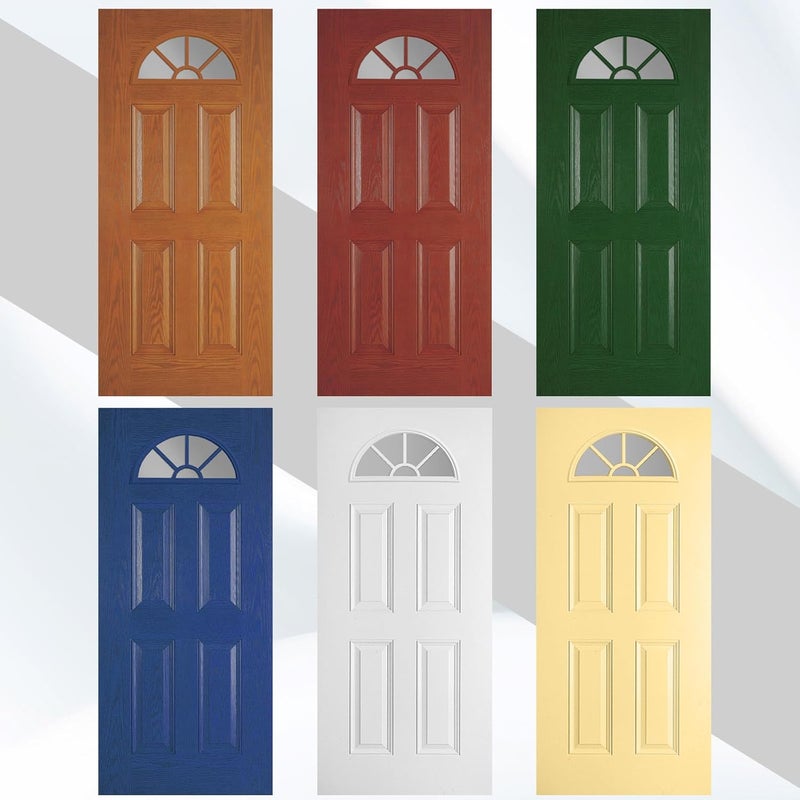 Pushglossy 1 Pcs 22" x 10" Entry Door Glass Insert Half Round Top Exterior Door Window Inserts Replacement Kit with Low-e Clear Glass for Home Improvement (5 Lite Round Top,White) - Image 4